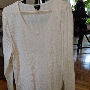 Talbots Pima cotton cable knit spring sweater